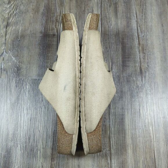 BIRKENSTOCK Arizona Tan Beige Birko-Flor Mens Slip On Sandals Size EU 45 US 12 - Picture 8 of 12